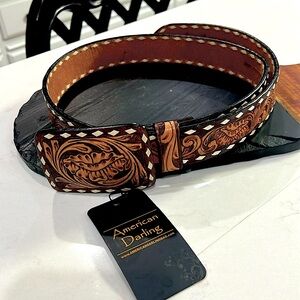 American Darling belt, authentic brown leather.